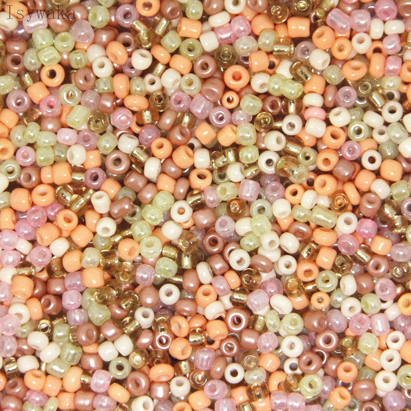 Seed Bead Tube - 2mm 3mm 4mm pêssego multicolorido checo
