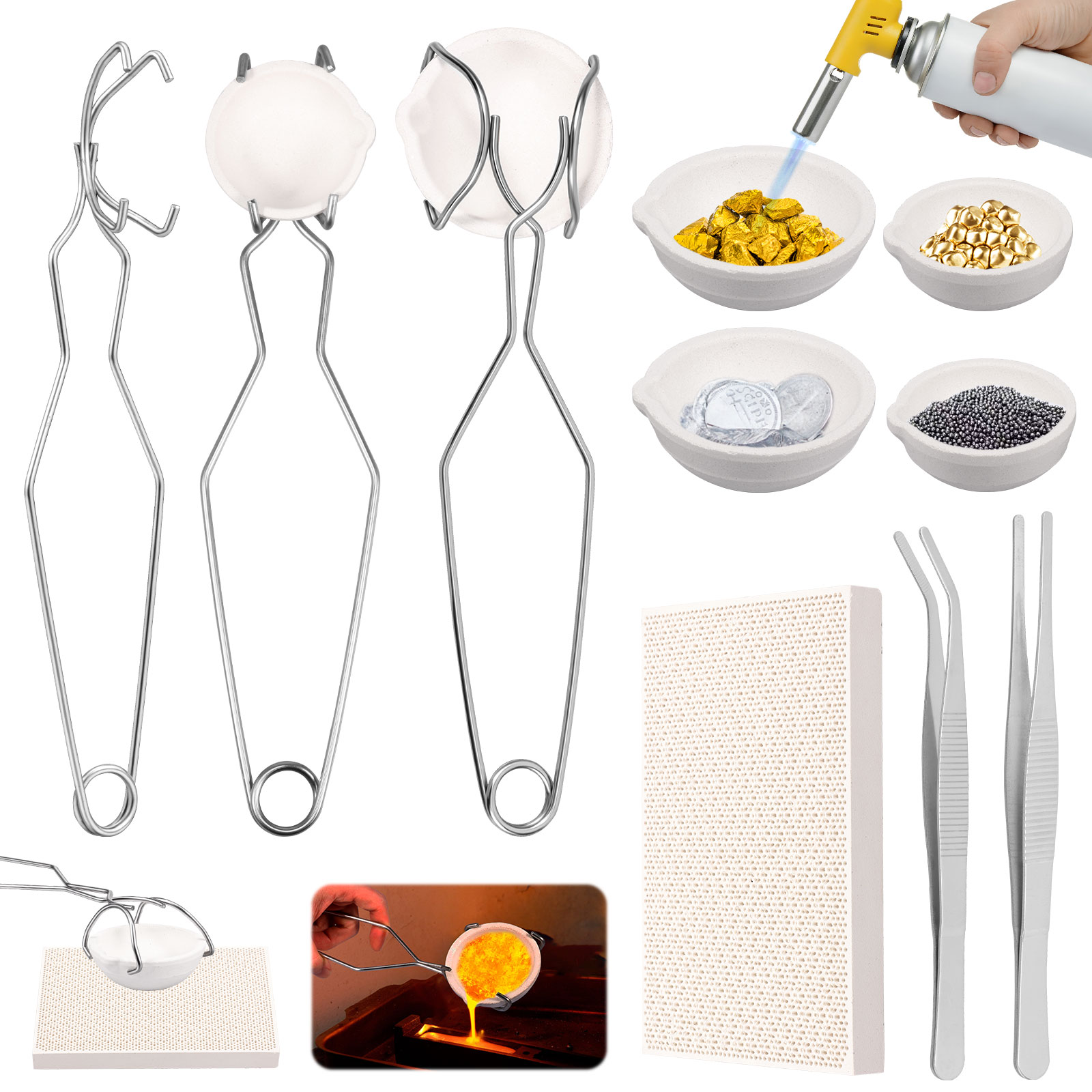 Jewelry Making Torch - Conjunto de Cadinhos de Alta Pureza