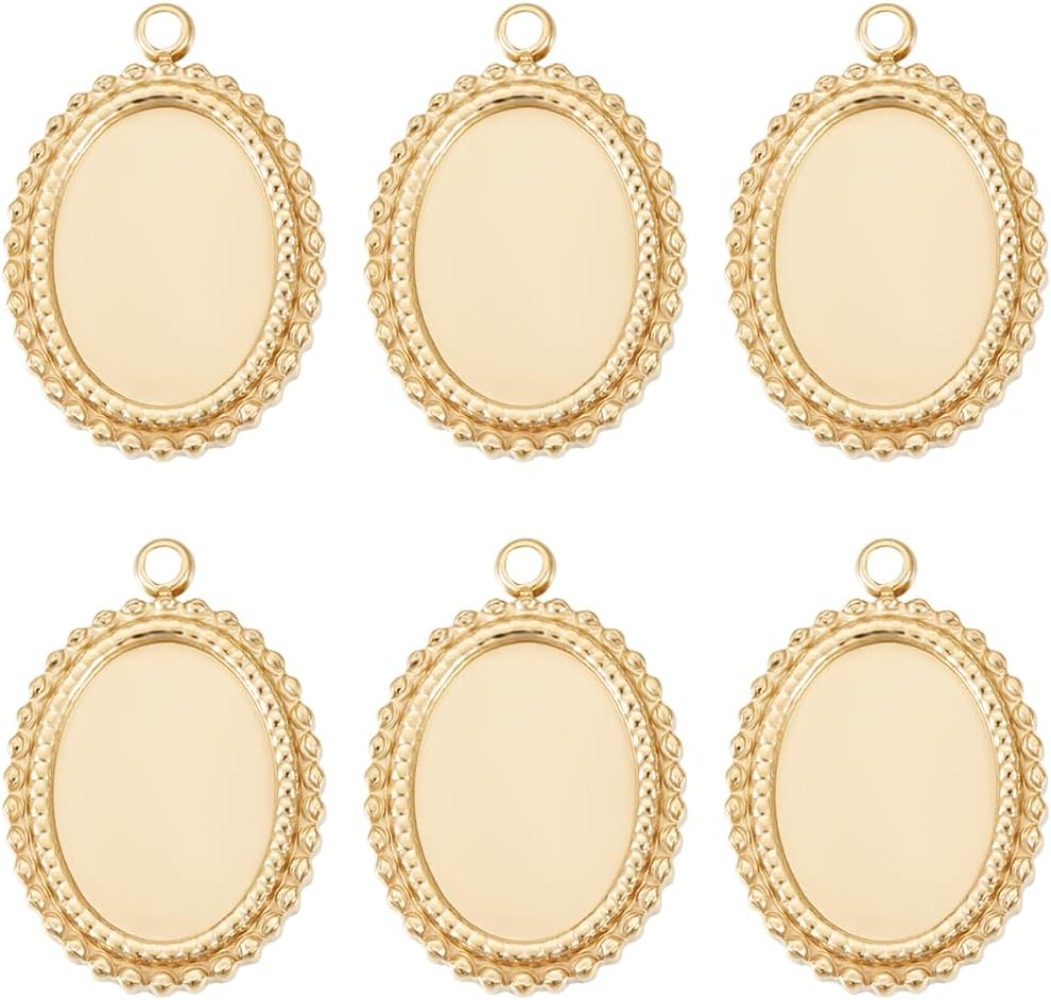 Pendant Blank Bezel - 6 pçs configurações de cabochão encantos