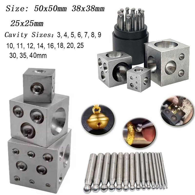 Jewelry Making Anvil - Bloco de dapping quadrado com cavidades