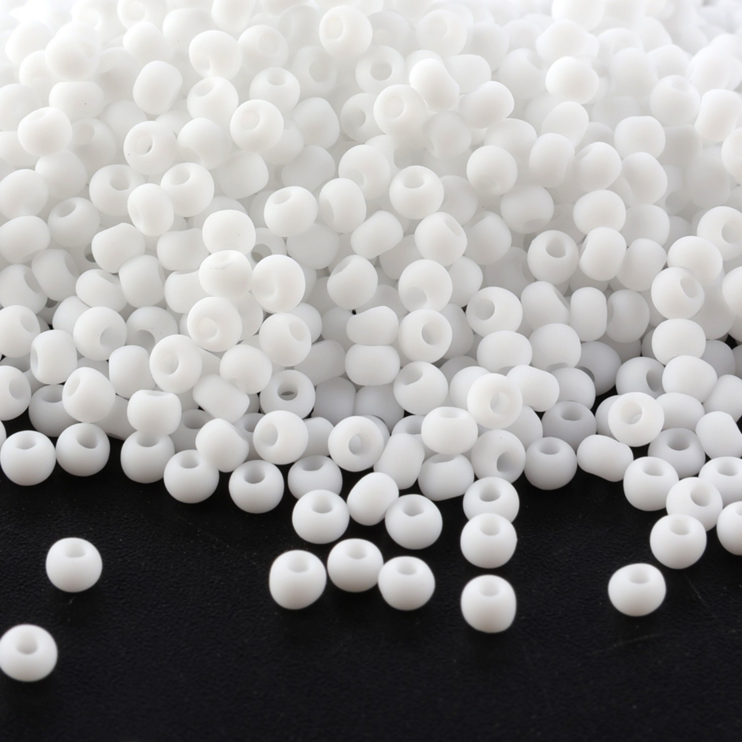 Seed Bead Tube - Miçangas Domésticas Fosco Preto e Branco