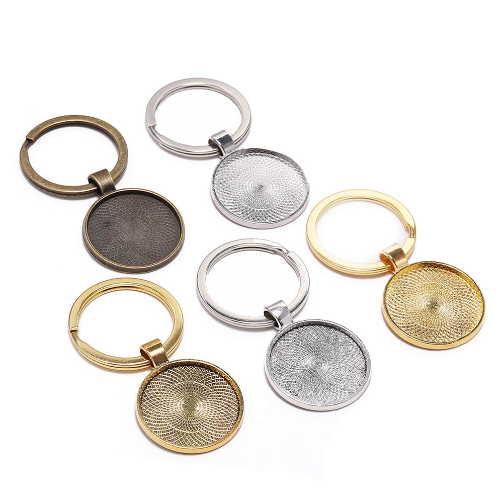 Pendant Blank Bezel - 5 pçs/lote 25mm chaveiro com pingente