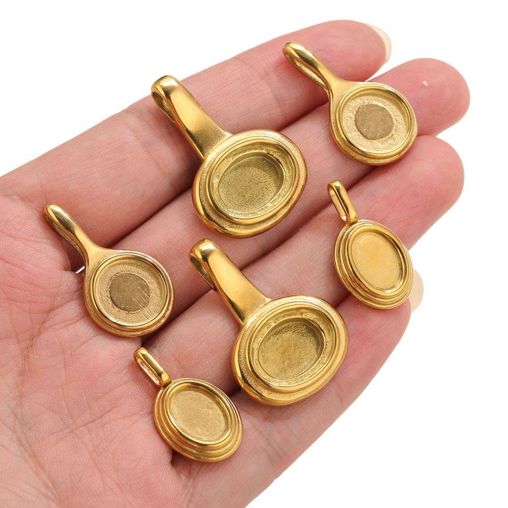 5 pçs de aço inoxidável redond - Pendant Blank Bezel avaliação e preço