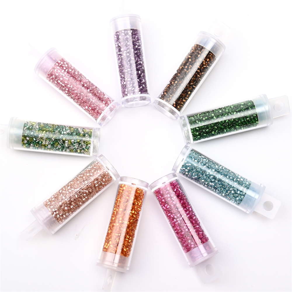 2mm cor prata dentro mini cont - Seed Bead Tube avaliação e preço