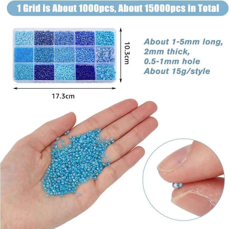 15000 pçs 15 estilos contas de - Seed Bead Tube avaliação e preço