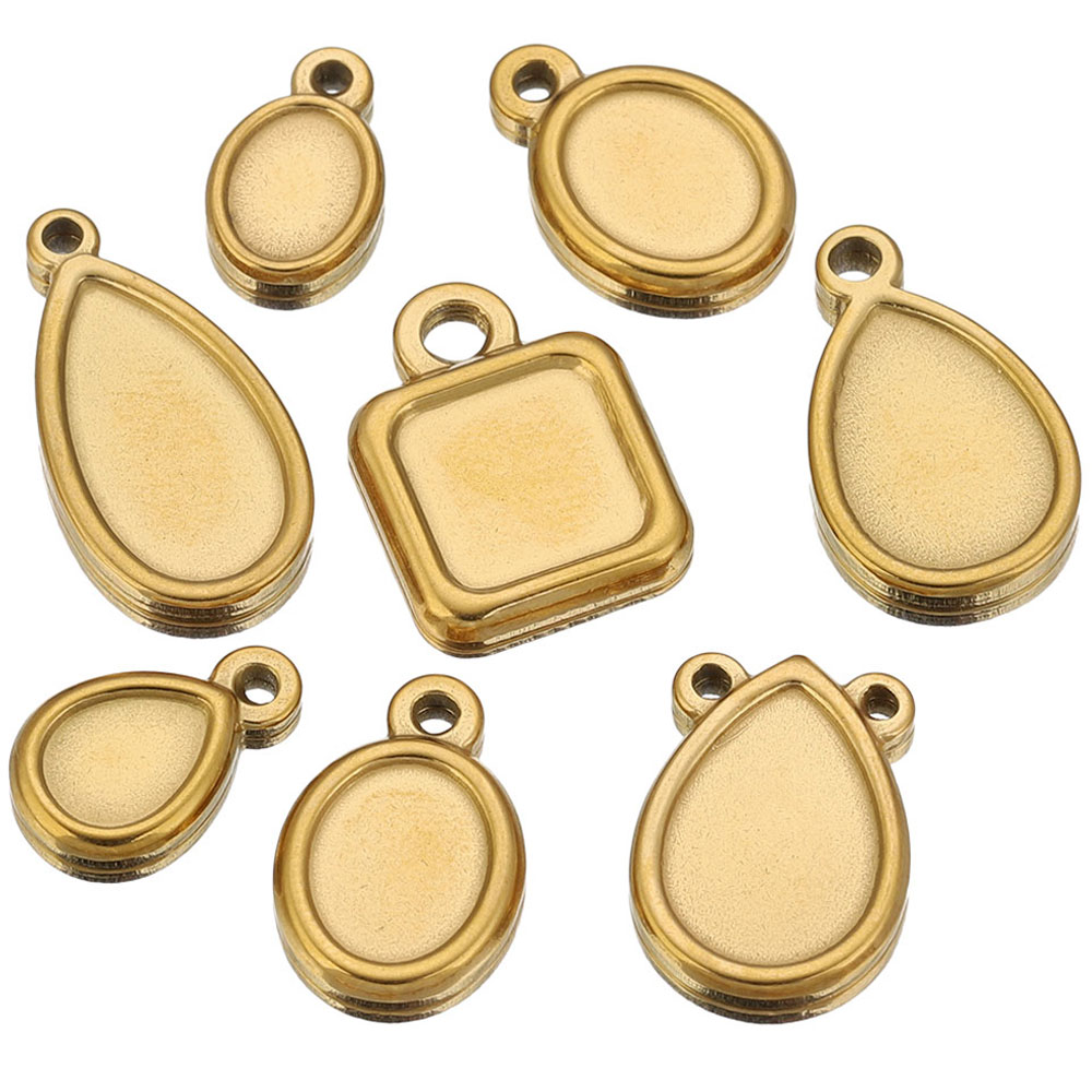 5 Peças de Aço Inoxidável: Bas - Pendant Blank Bezel avaliação e preço