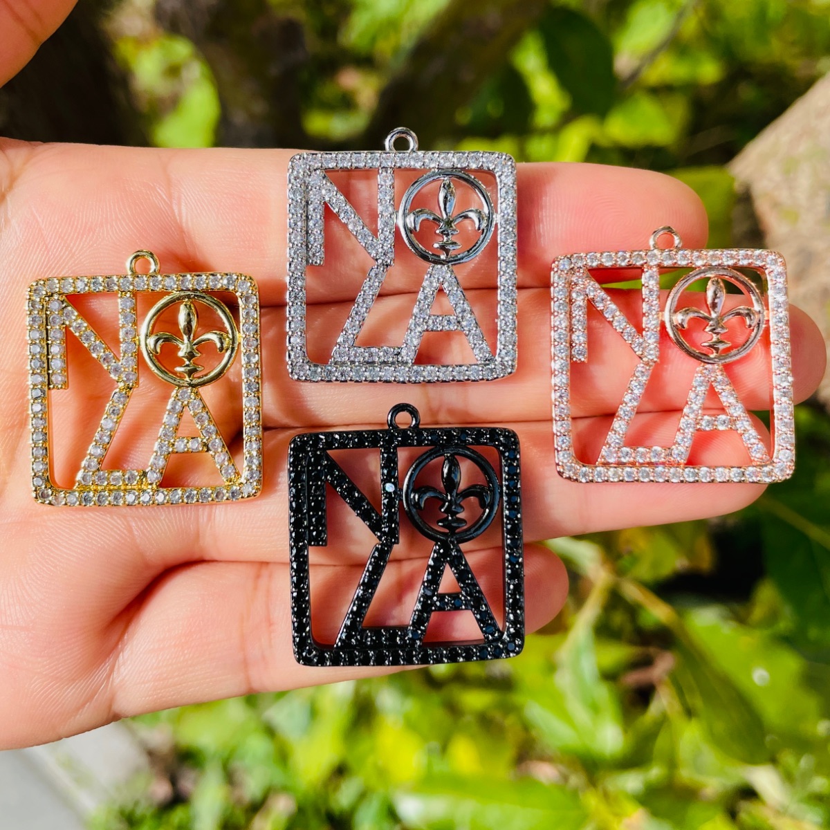 5pcs zircônia pave nola fleur  - Jewelry Making New Orleans avaliação e preço
