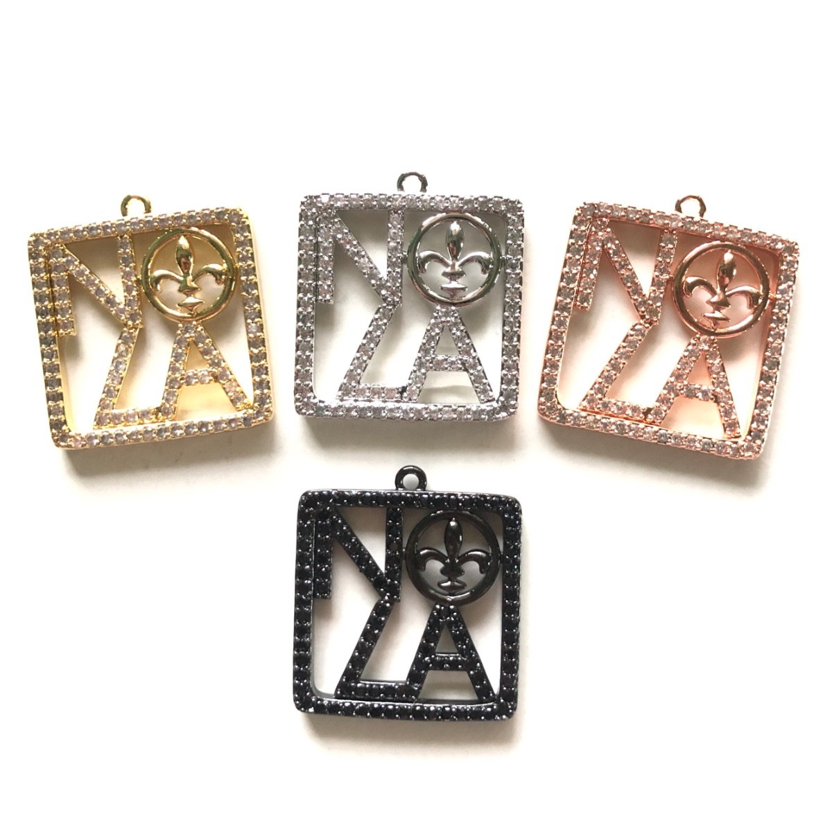 5pcs zircônia pave nola fleur  - Jewelry Making New Orleans avaliação e preço