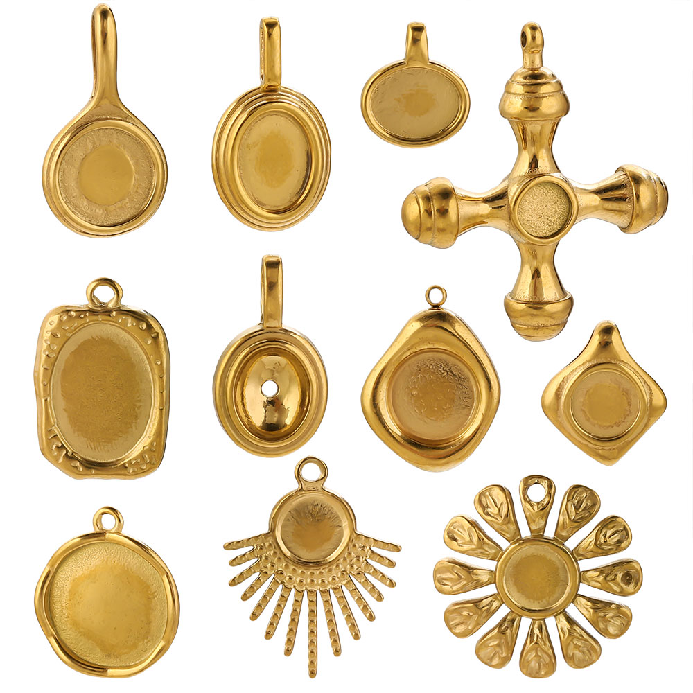 4-5 pçs de aço inoxidável ouro - Pendant Blank Bezel avaliação e preço