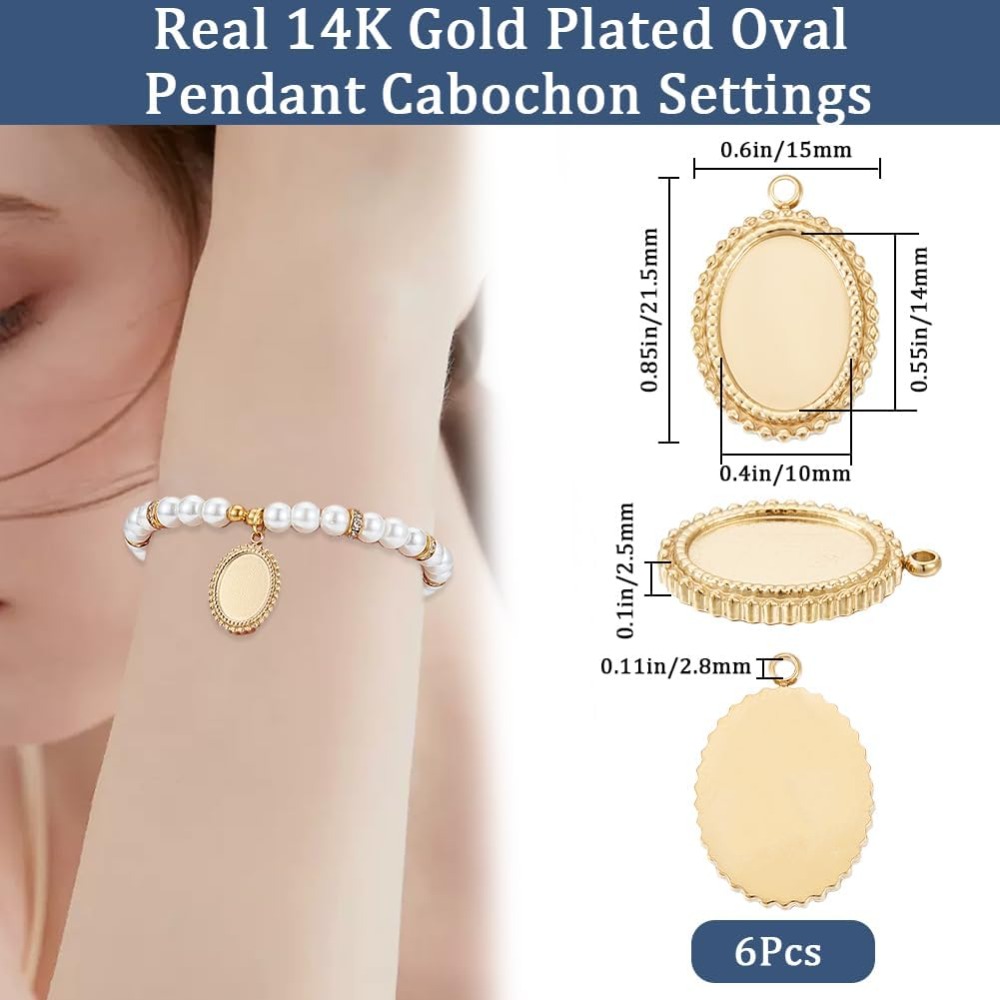 6 pçs configurações de cabochã - Pendant Blank Bezel avaliação e preço