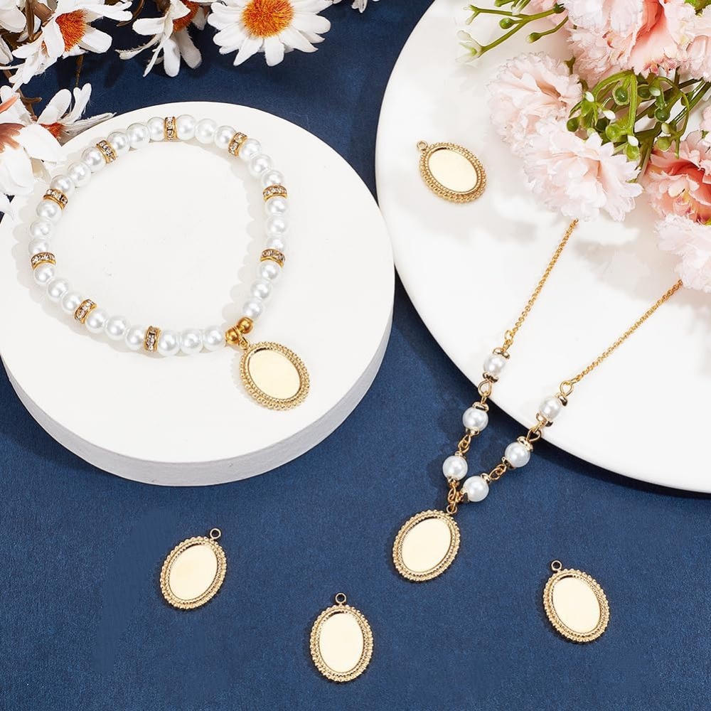 6 pçs configurações de cabochã - Pendant Blank Bezel avaliação e preço