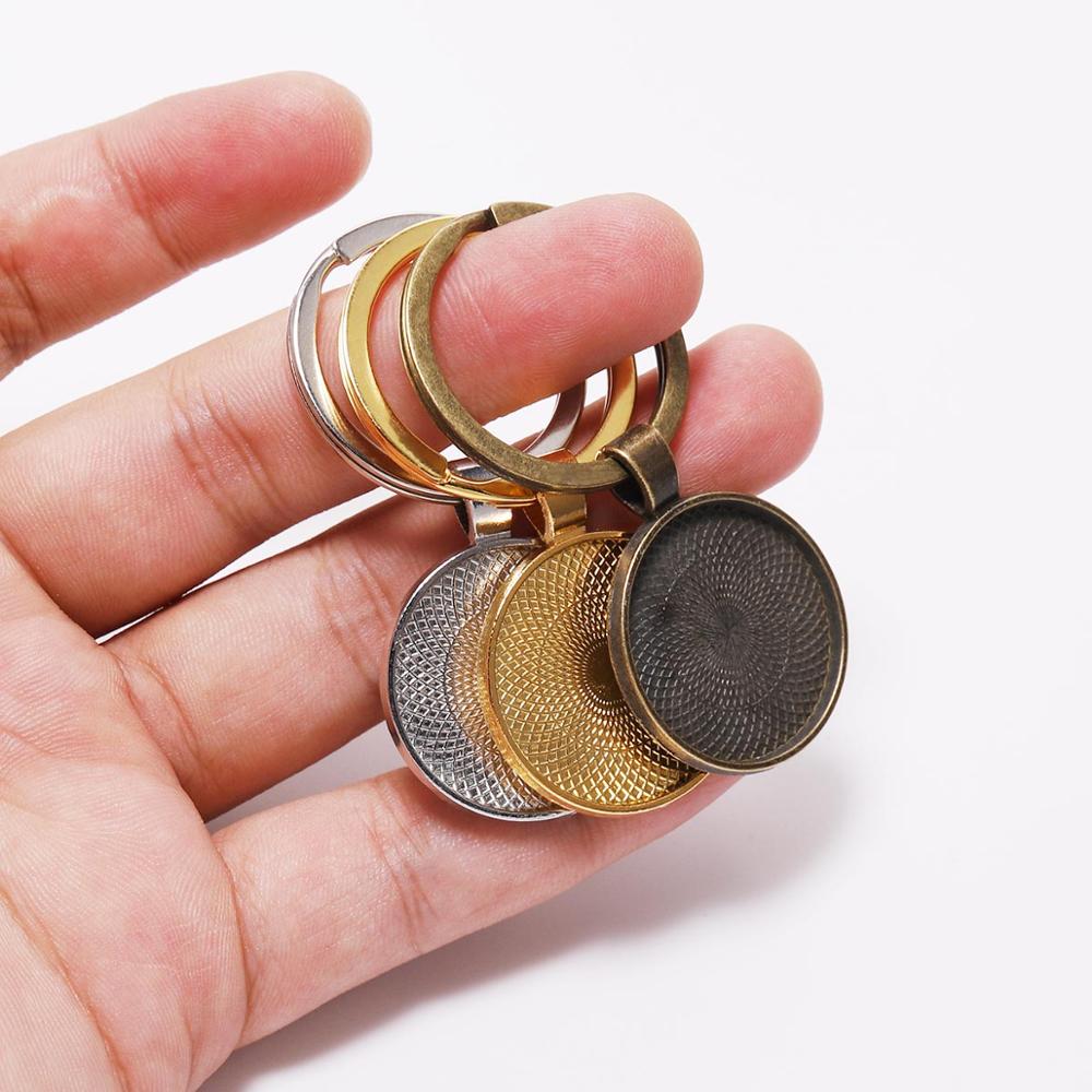 5 pçs/lote 25mm chaveiro com p - Pendant Blank Bezel avaliação e preço