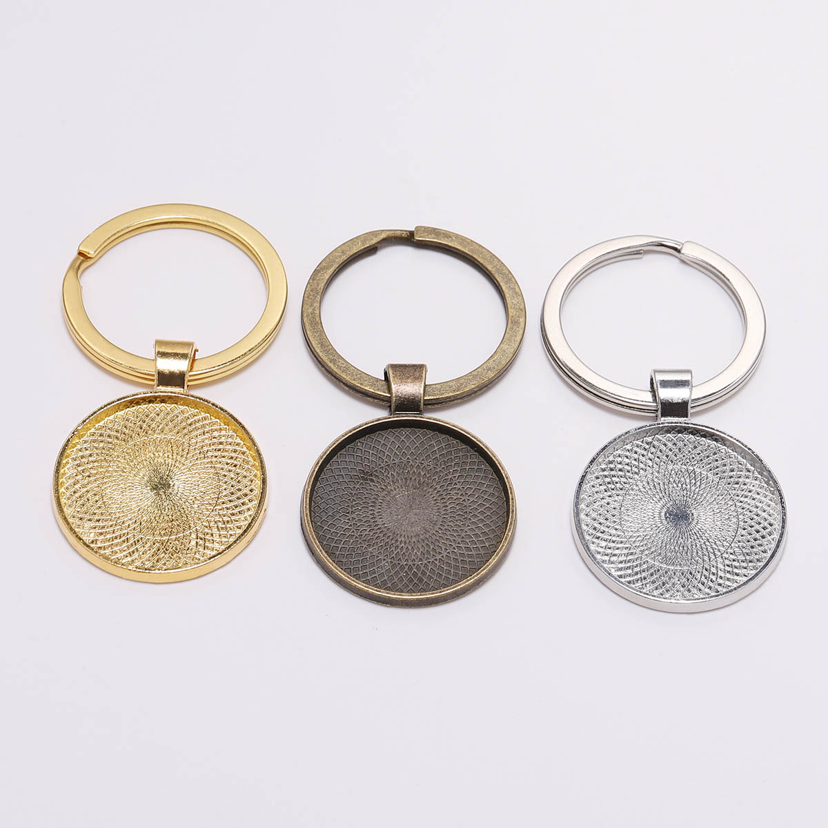 5 pçs/lote 25mm chaveiro com p - Pendant Blank Bezel avaliação e preço
